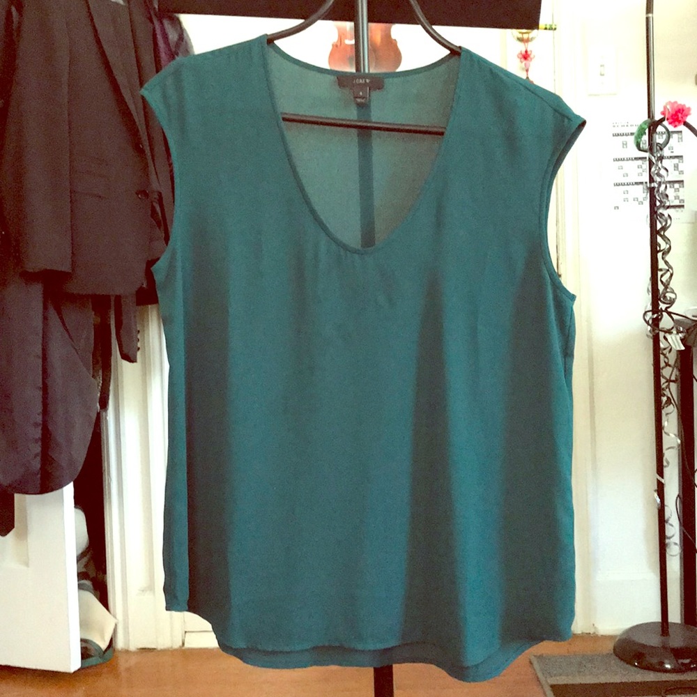 J Crew green blouse